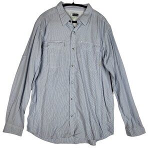 Exofficio Insect Shield Shirt Men's XL Blue Plaid Vented Fishing Hiking Outdoor